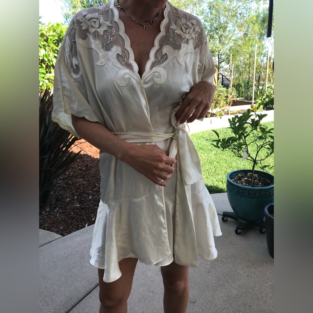 White satin robe